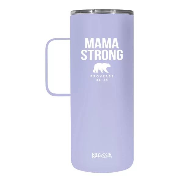 Lavender Christian Mama Bear 22 oz Stainless Steel Tumbler With Handle