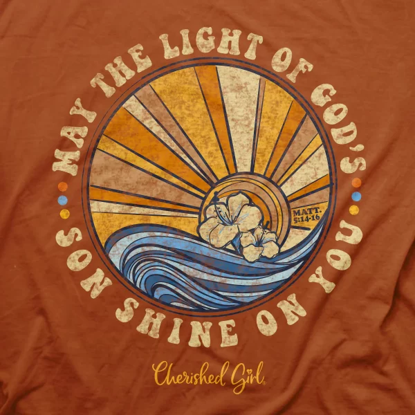 100% Cotton Women's Christian Brown Matthew 5:14-16 "May The Light of God's Son Shine On You" T-Shirt - Image 4