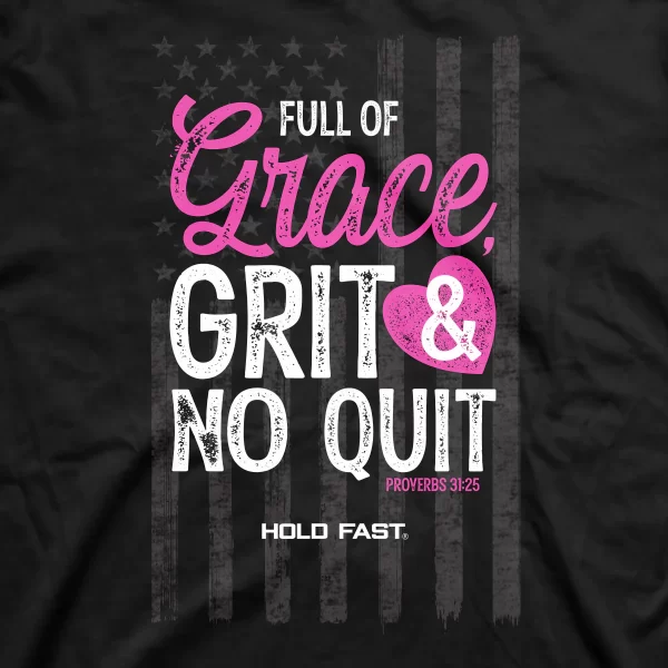 Women's Christian Proverbs 31:25 "Full of Grace, Grit & No Quit" T-Shirt - Image 3