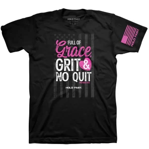 Women's Christian Proverbs 31:25 "Full of Grace, Grit & No Quit" T-Shirt