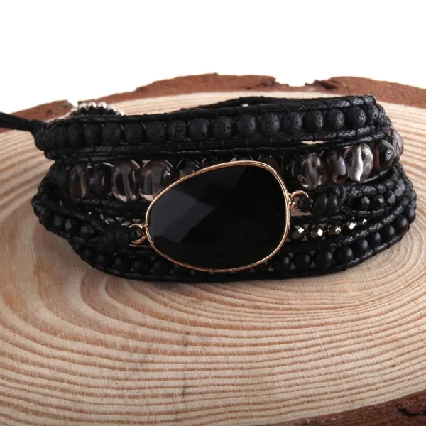 Boho Wrap Bracelet: Onyx