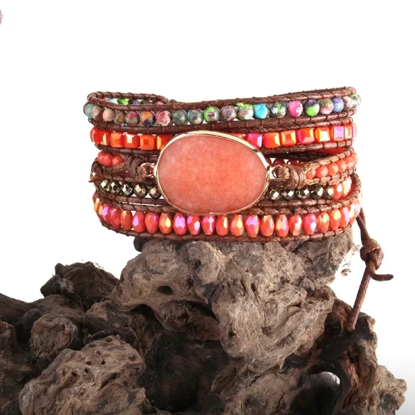 Boho Wrap Bracelet: Melon