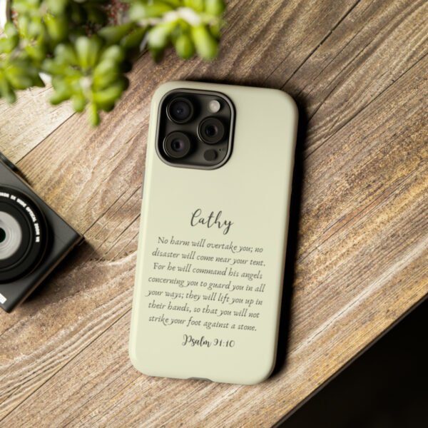 Personalized Christian Bible Verse Psalm 91:10-12 Name Tough Phone Case iPhone Samsung Galaxy Google Accessory Gift Faith Religious - Image 3